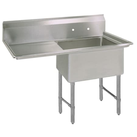 Bk Resources One Compartment Sink 18 in x 18 in, 1, 2, Free Standing, Stainless Steel BKS-1-18-12-18LS
